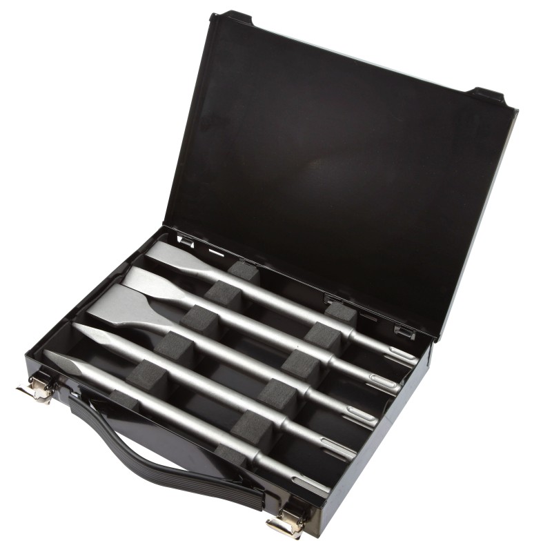 Mallette 5 pics et burins SDS+, 2 Pics 14x250 mm 2 Burins 20x250 mm 1 burin 40x250 Mallette 5 pics et burins SDS+, 2 Pics 14x250 mm 2 Burins 20x250 mm 1 burin 40x250
