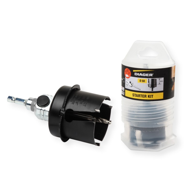 Starter Kit scie trépan Carbure ø68mm avec butée + pilote + foret
