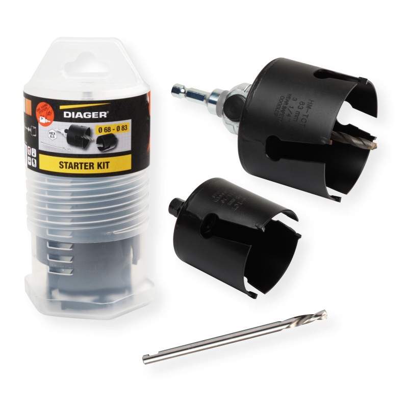 Starter Kit scie trépan Carbure ø68-83mm + pilote + 2 forets