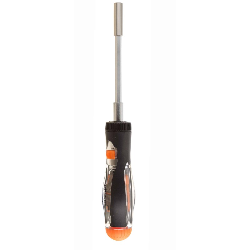 Poignée porte embout magnétique extensible à cliquet avec 8 embouts Poignée porte embout magnétique extensible à cliquet avec 8 embouts