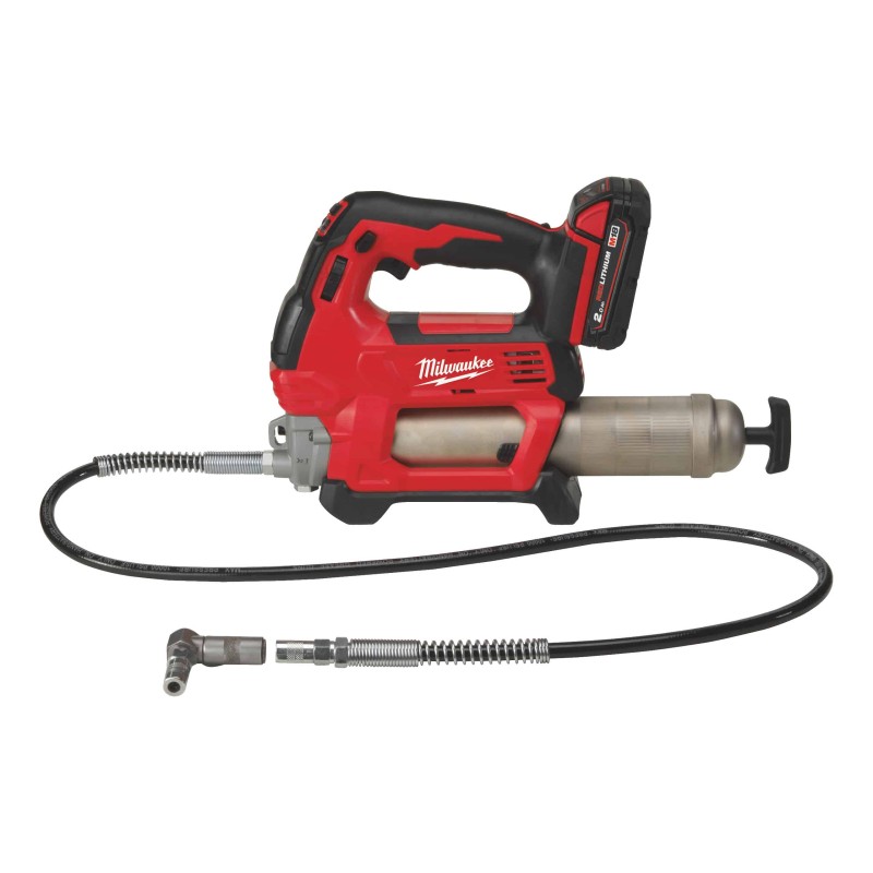 M18 GG-201C - Pompe A graisse 18V, 2,0 Ah, 562 Bars. Livré en Coffret, 1 Batterie 18V 2,0Ah RedLithium, Chargeur M12-18C