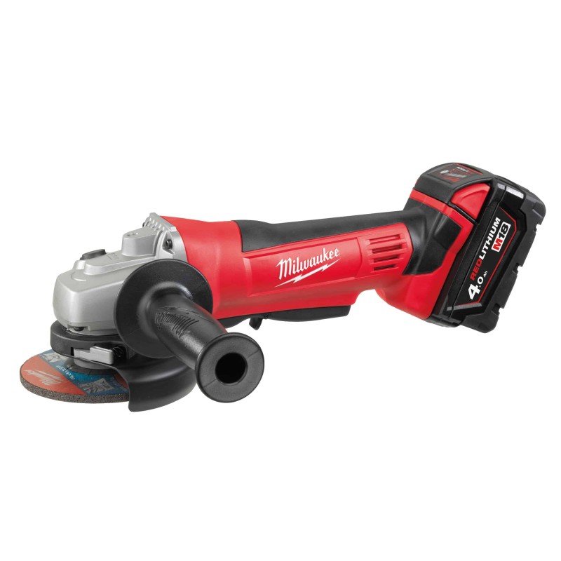 HD18 AG125-402C - Meuleuse d'Angle 18V, 4,0Ah, 125mm. Livré en Coffret, 2 Batteries 18V Red Li-Ion 4,0AH, Chargeur