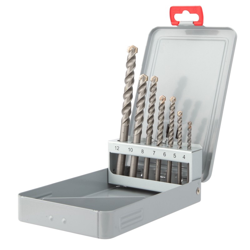 Coffret 7 forets béton Pro attachement cylindrique Ø4-5-6-7-8-10-12 mm Coffret 7 forets béton Pro attachement cylindrique Ø4-5-6-7-8-10-12 mm