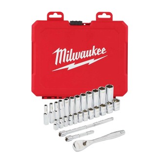 SET DE DOUILLES ET CLÉS A CLIQUET 1/4 MÉTRIQUE 28 PCS