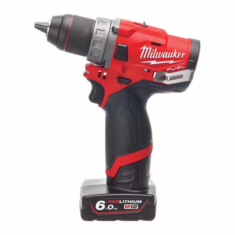 M12 FDD-602X - Perceuse-Visseuse FUEL 13mm, 12V, 6,0Ah, 40-52 Nm. Livré en HD box 2 Batteries 12 V - 6,0 Ah Red Li-Ion, 2 Vitess