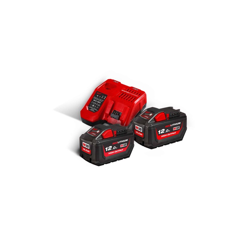 Pack NRJ 18V, 12 Ah Red Li-ion, système M18 + OFFERT 1 Batterie M12 6,0Ah