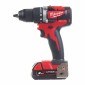 M18 CBLDD-202C - Perceuse Visseuse Compacte BRUSHLESS,18V, - 2,0Ah, 60 Nm. Livré en Coffret, 2 Batteries 18V 2,0Ah Red Li-Ion, c | MILWAUKEE