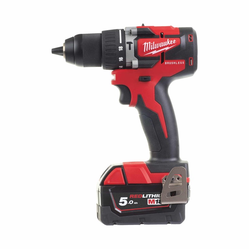 M18 CBLPD-502C - Perceuse Percussion Compacte BRUSHLESS,18V, 5,0Ah, 60 Nm. Livré en Coffret, 2 Batteries 18V 5,0Ah Red Li-Ion, c