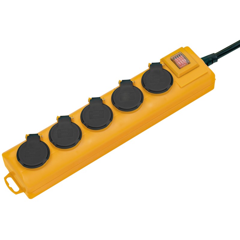 SOCLE SUPER-SOLID 5 PRISES JAUNE INTERRUPTEUR ET VOLET - IP54 SOCLE SUPER-SOLID 5 PRISES JAUNE INTERRUPTEUR ET VOLET - IP54