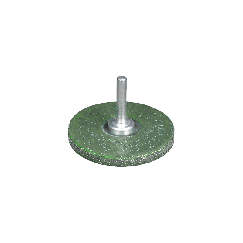 BROSSE CIRCULAIRE SUR TIGE DE 6 MM Ø63 MM ÉP.8 MM ACIER ENROBÉ 0,30 MM