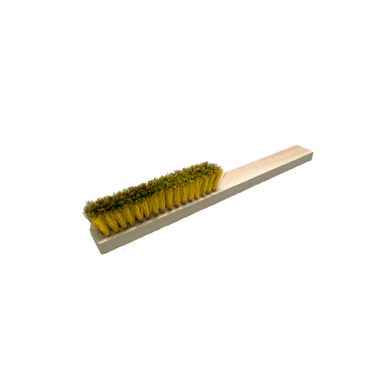 BROSSE JOAILLERIE MANCHE BOIS LG.220 MM 4 RANGS LAITON ONDULÉ 0,15 MM