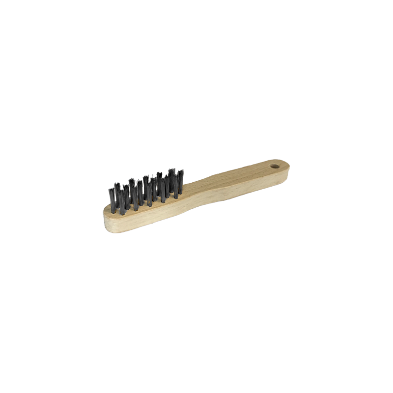 BROSSE BOUGIE MANCHE BOIS LG.200 MM 3 RANGS ACIER DROIT 0,20 MM