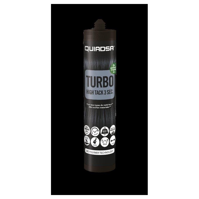 ADHESIF POLYMERE TURBO 3 SEC 600KG TRACTION INITIALE SECHAGE 20 MN BLANC