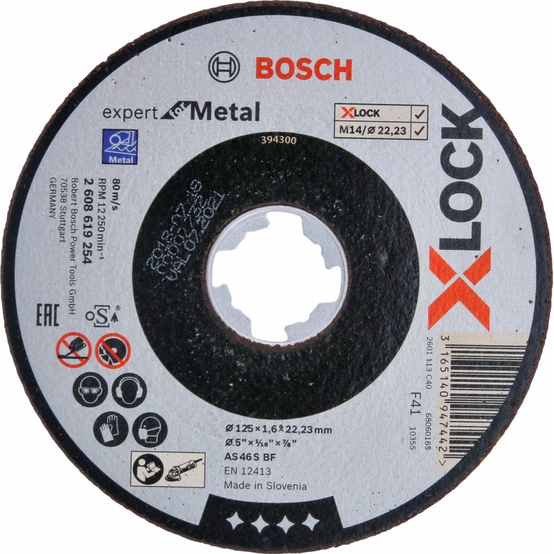 DISQUE A TRONCONNER XLOCK ''EXPERT FOR METAL'' 125X1,6 MOYEU PLAT