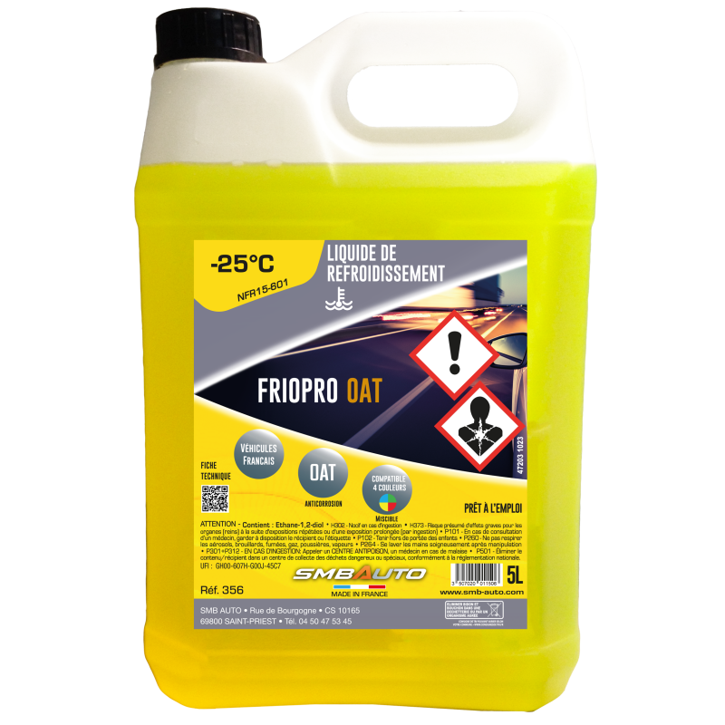 LIQUIDE DE REFROIDISSEMENT -25°C FRIOPRO OAT SMB 5L