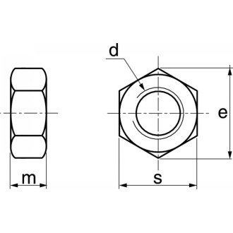 ECROU HEXAGONAL TYPE ''HU'' INOX A2