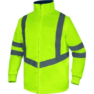 PARKA HAUTE VISIBILITE OPTIMUM3 5 EN 1 JAUNE FLUO/BLEU MARINE