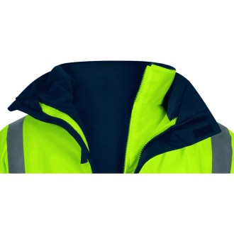 PARKA HAUTE VISIBILITE OPTIMUM3 5 EN 1 JAUNE FLUO/BLEU MARINE