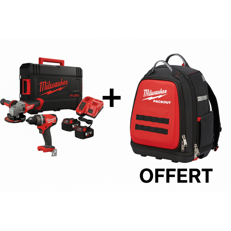 LOT DE 2 MACHINES 18V M18 FPP2E3-502X + SAC A DOS PACKOUT™ OFFERT