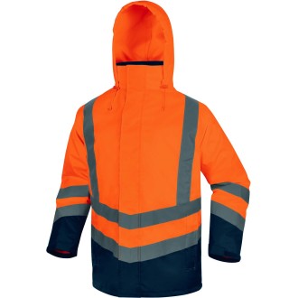 PARKA HAUTE VISIBILITE OPTIMUM3 5 EN 1 ORANGE FLUO/BLEU MARINE