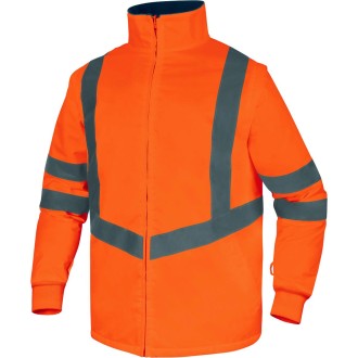 PARKA HAUTE VISIBILITE OPTIMUM3 5 EN 1 ORANGE FLUO/BLEU MARINE