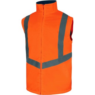 PARKA HAUTE VISIBILITE OPTIMUM3 5 EN 1 ORANGE FLUO/BLEU MARINE