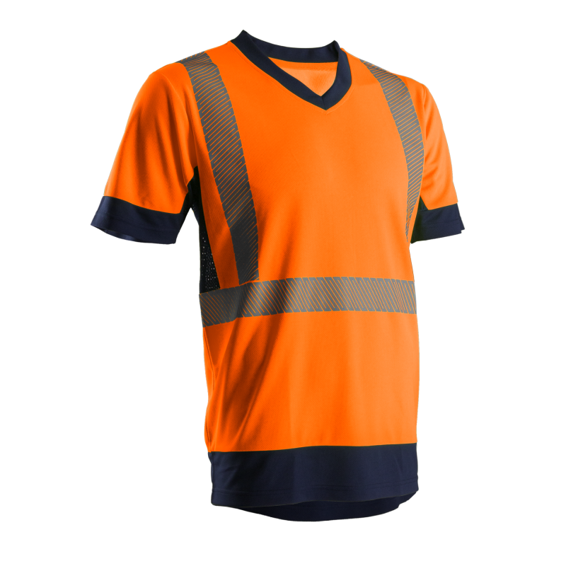 T-SHIRT KYRIO HI-VIZ ORANGE/MARINE CLASSE 2 T-SHIRT KYRIO HI-VIZ ORANGE/MARINE CLASSE 2