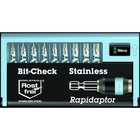 ETUI D'EMBOUTS BIT-CHECK 10 INOX 1 (10 PIECES) | WERA