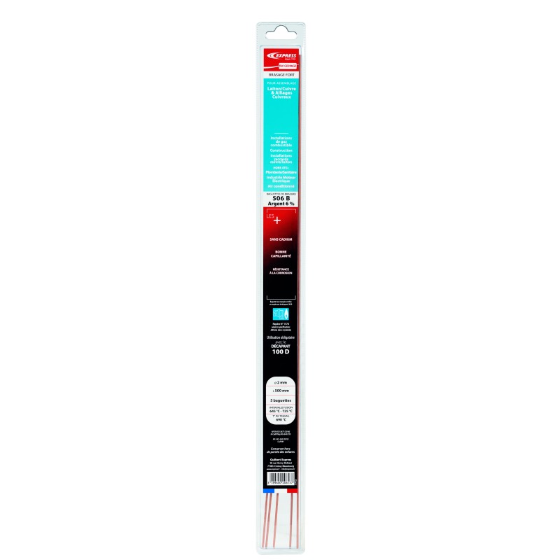 BRASURE ARGENT 6% ATG 506B 2X500MM (5 BAGUETTES) | GUILBERT-EXPRESS
