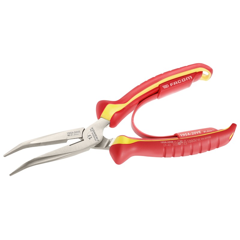 PINCE A BEC DEMI-ROND COUDE ISOLEE 1000V | Outils FACOM
