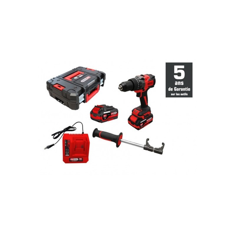 Coffret perceuse-visseuse sans fil 18V Brushless - 2 batteries 4Ah + chargeur - Ks Tools | 515.4730F | KS TOOLS