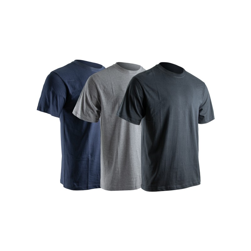 TEE SHIRT BASIC LYON GRIS, BLEU CHINE, NOIR (LOT DE 3) | LMA LEBEURRE