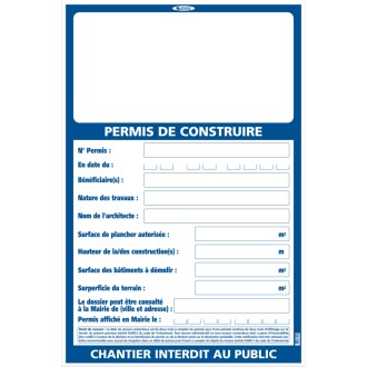 PANNEAU PERMIS CONSTRUIRE