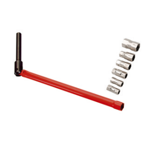 CLE ECROU ROBINET + 7 EMBOUTS + MACHOIRE
