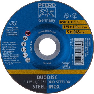 DISQUE A TRONCONNER PSF DUODISC STEELOX E 125-1,9