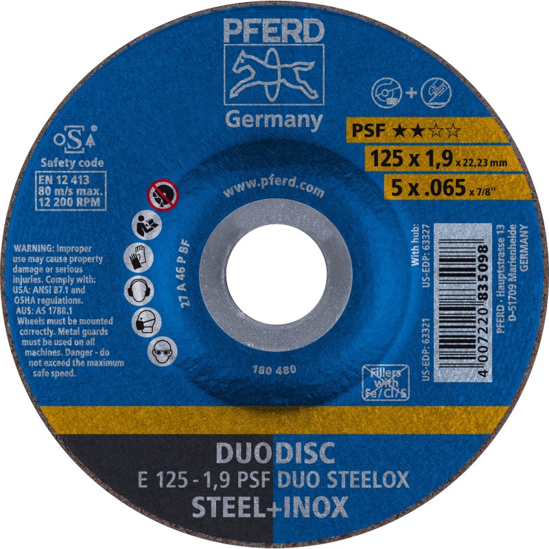 DISQUE A TRONCONNER PSF DUODISC STEELOX E 125-1,9