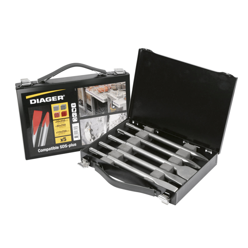 PIC ET BURIN SDS-PLUS (MALETTE DE 5)
