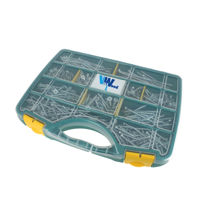 COFFRET 1055 VIS AGGLO TF POZIDRIV ACIER ZINGUE BLANC