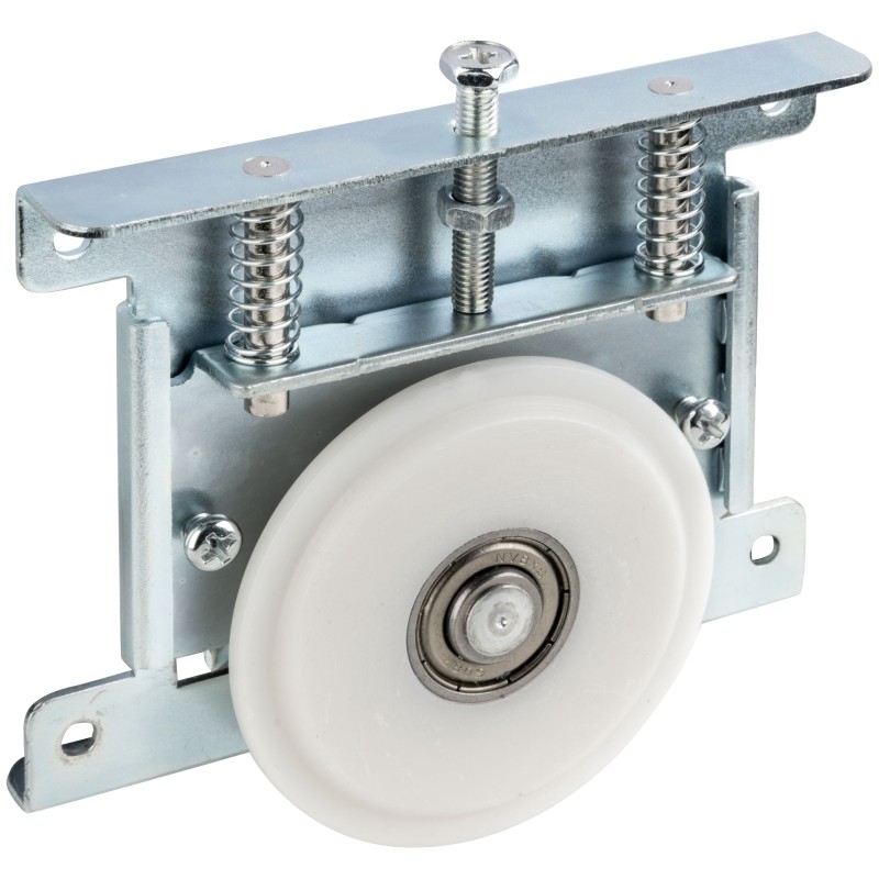 KIT DE GALETS PLAST LOK87 POUR RAILS DE PORTE MAXI 40KG+BUTEE D'AMORTISSEMENT