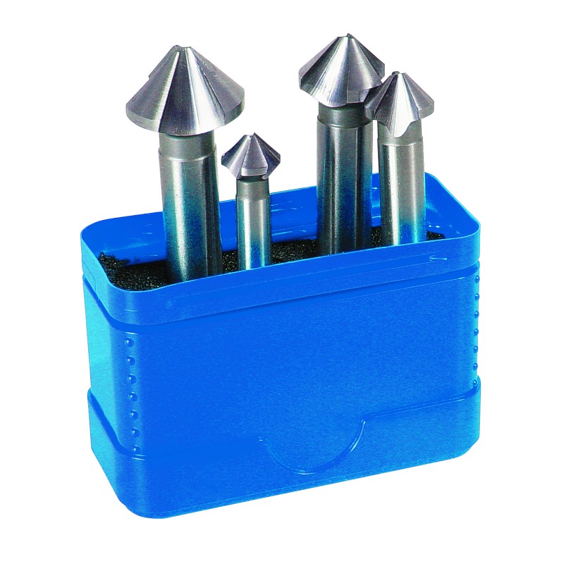 FRAISE A CHANFREINER HSS-E 90° 3 COUPES (JEU DE 4)