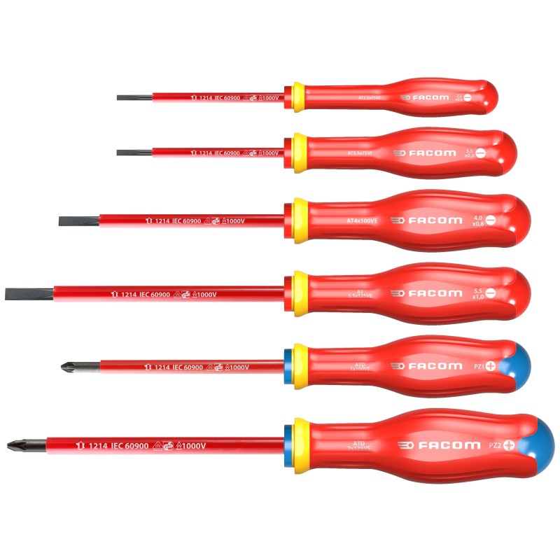 TOURNEVIS PROTWIST ISOLE 100 V (JEU DE 6)
