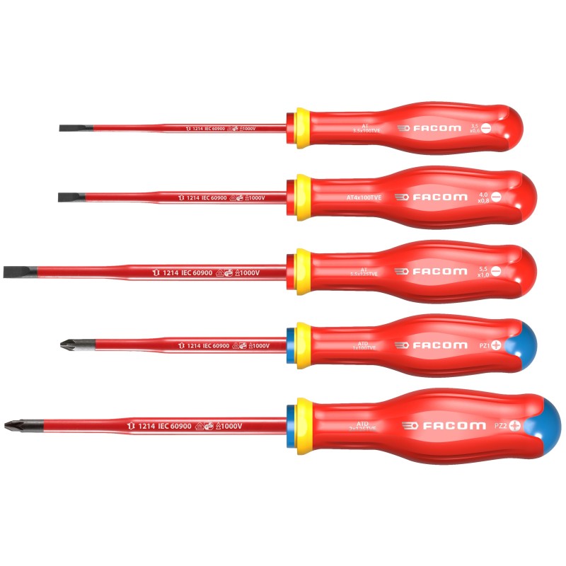 TOURNEVIS PROTWIST ISOLE 1000 V (JEU DE 5)