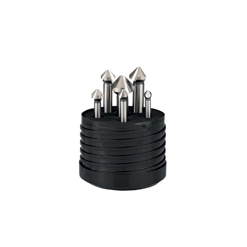 FRAISE A CHANFREINER HSS 90° 3 T QUEUE CYLINDRIQUE ECO PRO 42.535 (JEU DE 6)
