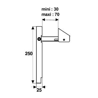 ARRET DE PORTAIL REGLABLE A SCELLER 250MM