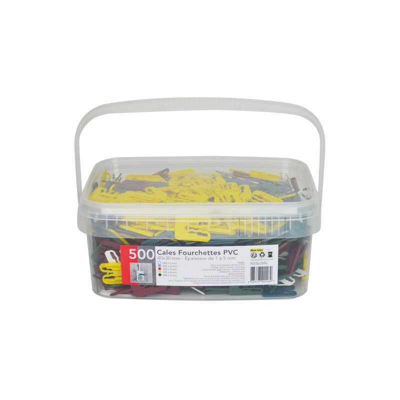 CALES FOURCHETTES PANACHEES PVC 40X30MM SEAU 500PCS