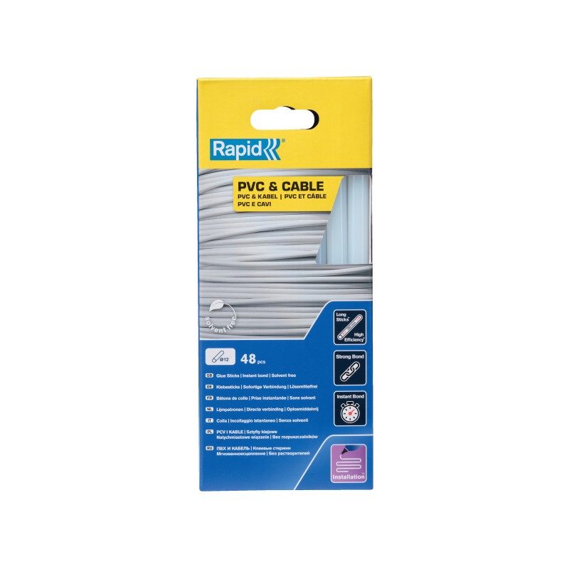 COLLE PVC & CÂBLES EN BATON Ø 12 MM (BOITE DE 48)
