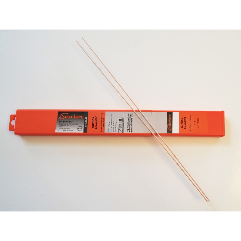 SOUDOBRASURE LAITON ENROBÉE SELECTARC CUPROX 2X500MM (1KG)
