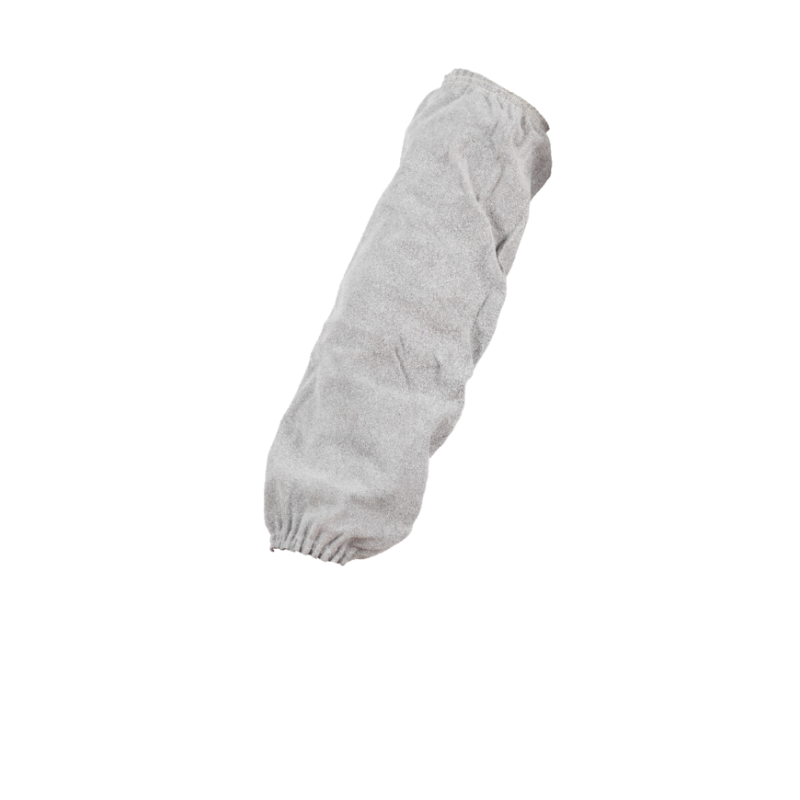 MANCHETTE SOUDEUR EN CROUTE DE CUIR GRIS CLAIR LA PAIRE