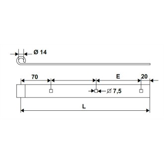 PENTURE DROITE 35X5 Ø14