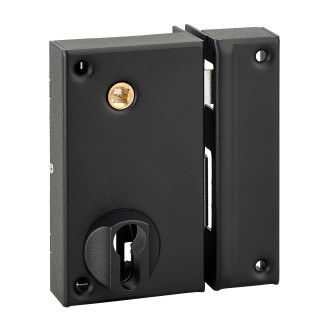 SERRURE EN APPLIQUE POUR GRILLE ET PORTAIL A CYLINDRE EUROPEEN ''PROTECT''